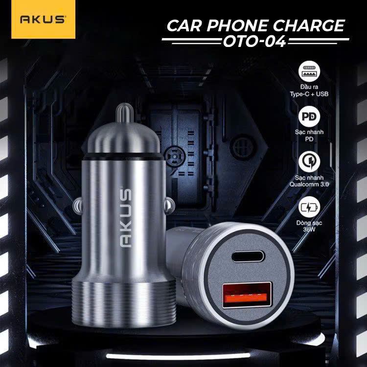 Tẩu sạc ô tô Akus OT-04
